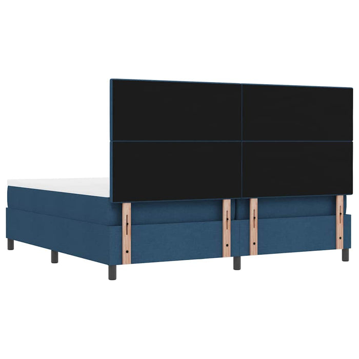 Pat cu arcuri cu saltea albastru 200 x 200 cm țesătură - WALTI WALTI