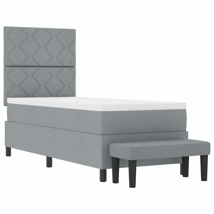 Pat cu arcuri cu saltea Gri deschis 80 x 200 cm țesătură - WALTI WALTI