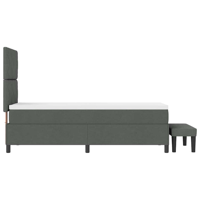 Pat cu arcuri cu headboard Gri închis 80 x 200 cm țesătură WALTI