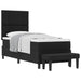 Pat cu arcuri cu headboard Negru 80 x 200 cm țesătură - WALTI WALTI