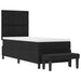 Pat cu arcuri cu headboard Negru 80 x 200 cm țesătură - WALTI WALTI