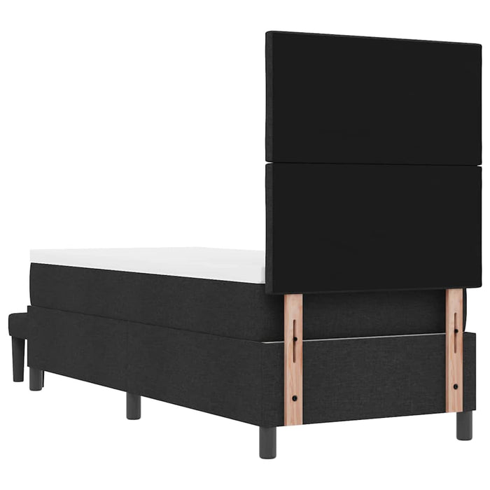 Pat cu arcuri cu headboard Negru 80 x 200 cm țesătură - WALTI WALTI