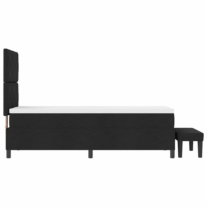 Pat cu arcuri cu headboard Negru 80 x 200 cm țesătură - WALTI WALTI