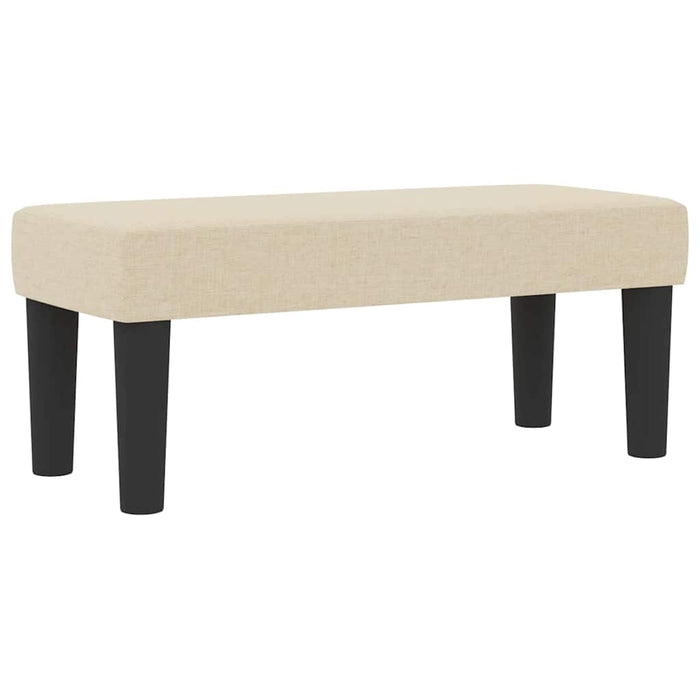 Pat cu arcuri cu headboard Crem 80 x 200 cm țesătură WALTI