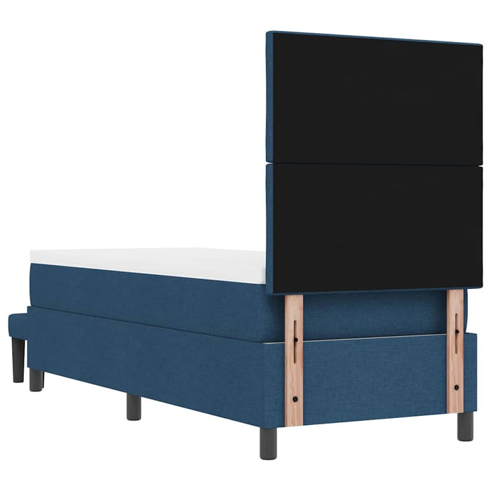Pat cu arcuri cu headboard albastru 80 x 200 cm țesătură - WALTI WALTI