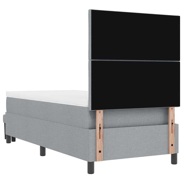 Pat cu arcuri cu headboard Gri deschis 90 x 190 cm țesătură WALTI