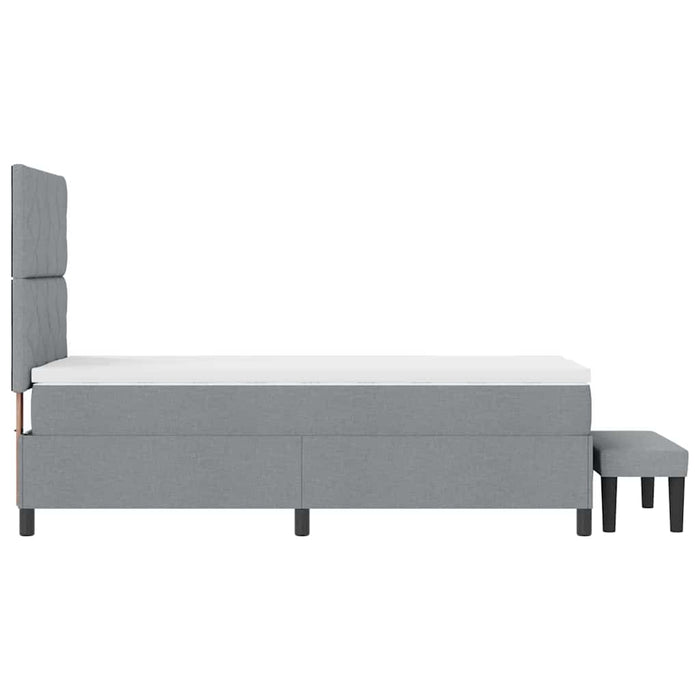 Pat cu arcuri cu headboard Gri deschis 90 x 190 cm țesătură WALTI