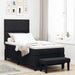 Pat cu arcuri cu headboard Negru 90 x 190 cm țesătură - WALTI WALTI