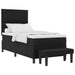Pat cu arcuri cu headboard Negru 90 x 190 cm țesătură - WALTI WALTI