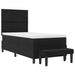 Pat cu arcuri cu headboard Negru 90 x 190 cm țesătură - WALTI WALTI
