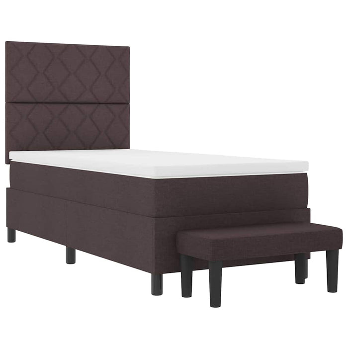 Pat cu arcuri cu pernă Maro închis 90 x 190 cm țesătură WALTI