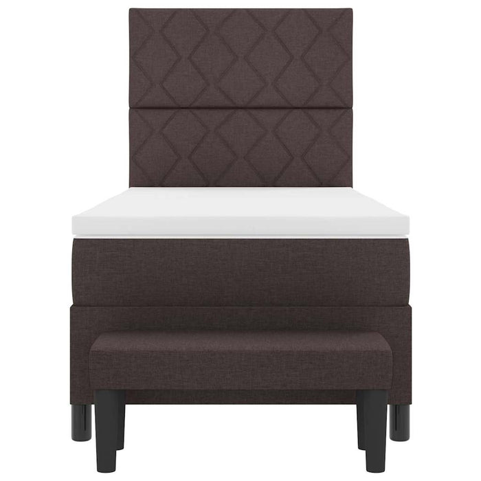 Pat cu arcuri cu pernă Maro închis 90 x 190 cm țesătură WALTI