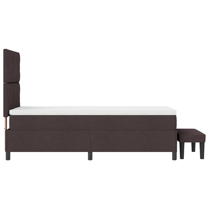 Pat cu arcuri cu pernă Maro închis 90 x 190 cm țesătură WALTI