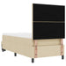 Pat cu arcuri cu headboard Crem 90 x 190 cm țesătură - WALTI WALTI