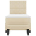 Pat cu arcuri cu headboard Crem 90 x 190 cm țesătură - WALTI WALTI