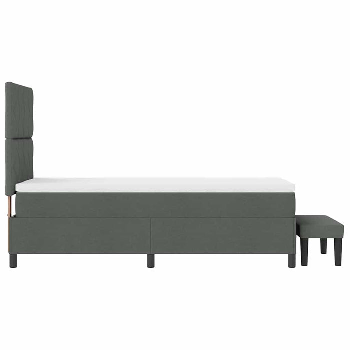 Pat cu arcuri cu headboard Gri închis 90 x 200 cm țesătură - WALTI WALTI