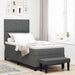 Pat cu arcuri cu headboard Gri închis 100 x 200 cm țesătură - WALTI WALTI