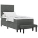 Pat cu arcuri cu headboard Gri închis 100 x 200 cm țesătură - WALTI WALTI