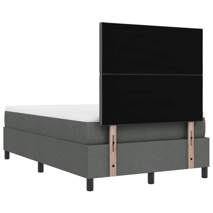 Pat cu arcuri cu headboard Gri închis 120 x 190 cm țesătură WALTI