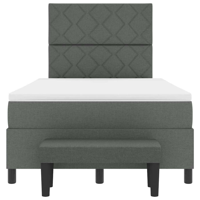 Pat cu arcuri cu headboard Gri închis 120 x 190 cm țesătură WALTI