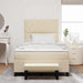 Pat cu arcuri cu saltea cu headboard Crem 120 x 190 cm țesătură - WALTI WALTI