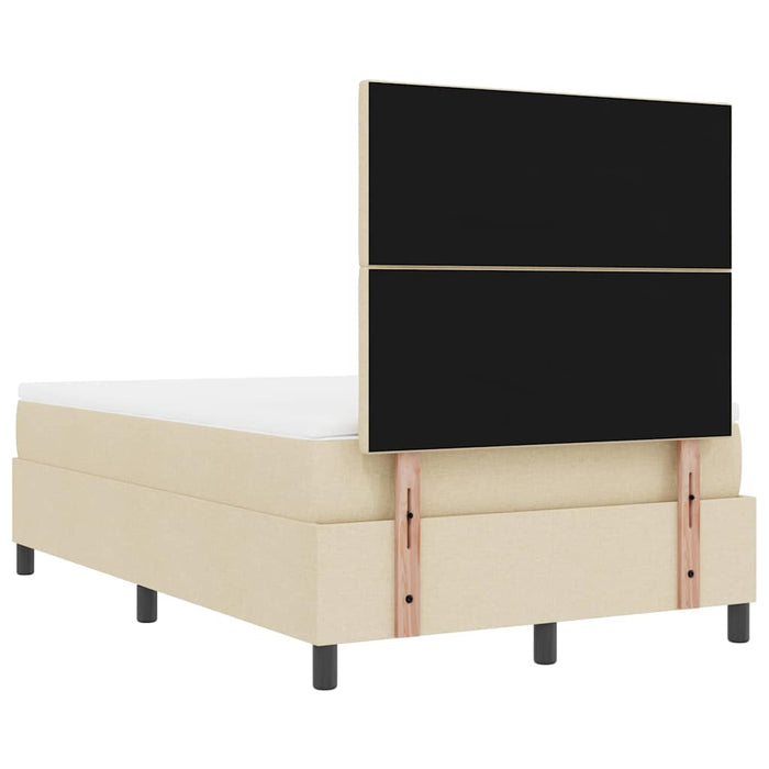 Pat cu arcuri cu saltea cu headboard Crem 120 x 190 cm țesătură - WALTI WALTI