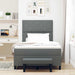Pat cu arcuri cu headboard Gri închis 120 x 200 cm țesătură - WALTI WALTI
