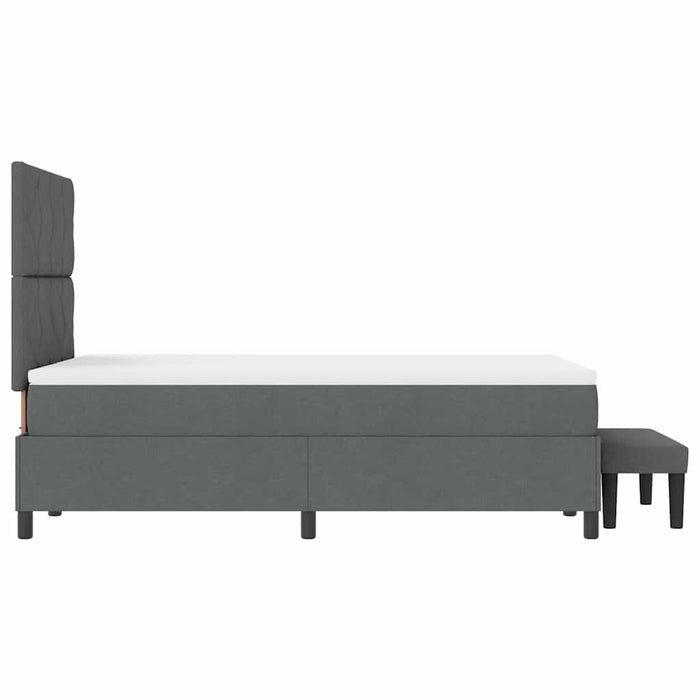 Pat cu arcuri cu headboard Gri închis 120 x 200 cm țesătură - WALTI WALTI