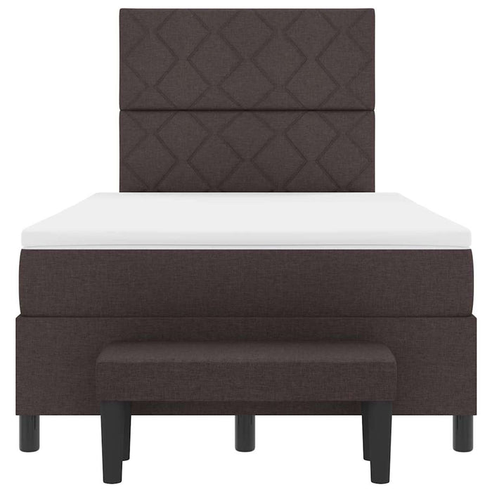 Pat cu arcuri cu saltea Maro închis 120 x 200 cm țesătură - WALTI WALTI