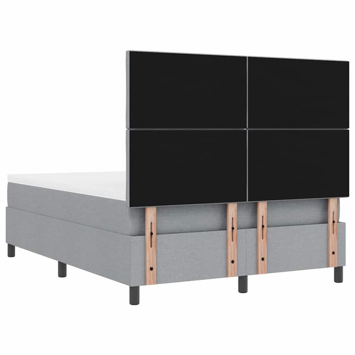 Pat cu arcuri cu headboard Gri deschis 140 x 200 cm țesătură WALTI