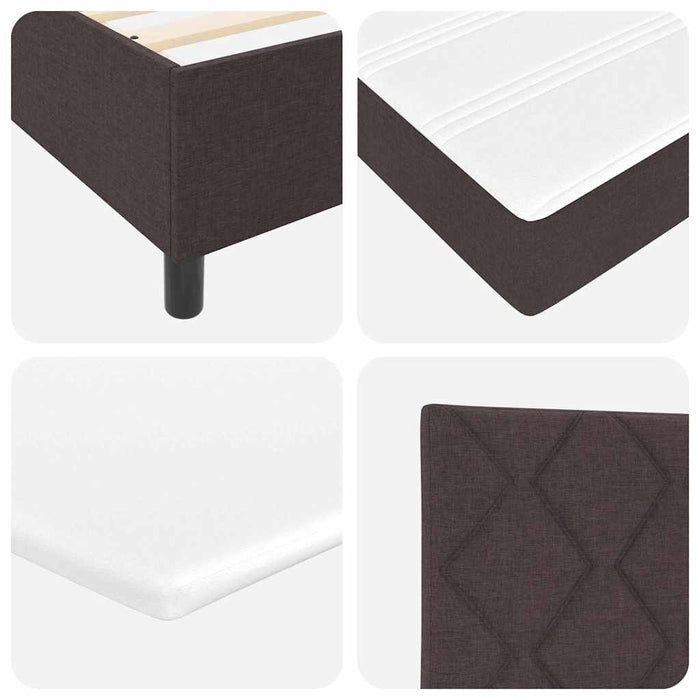 Pat cu arcuri cu headboard Maro închis 140 x 200 cm țesătură WALTI