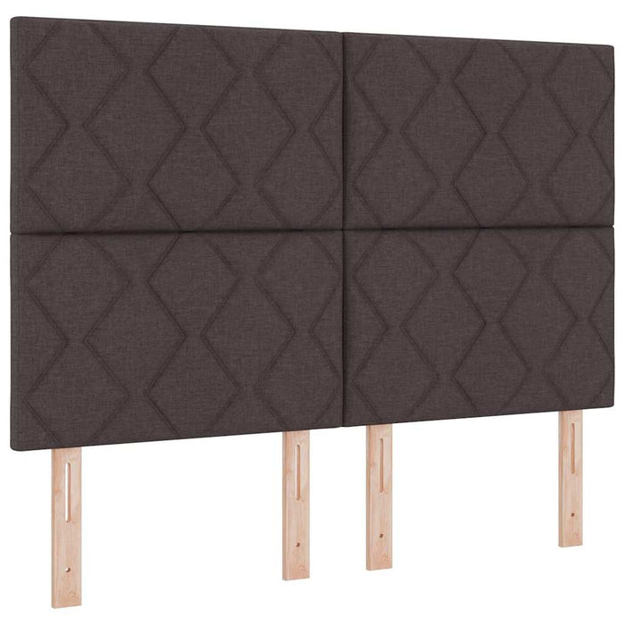 Pat cu arcuri cu headboard Maro închis 140 x 200 cm țesătură WALTI