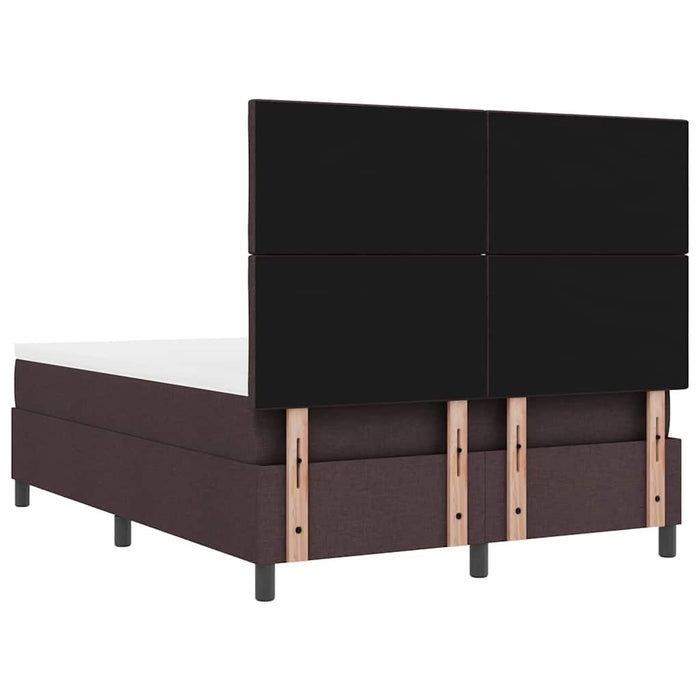 Pat cu arcuri cu headboard Maro închis 140 x 200 cm țesătură WALTI