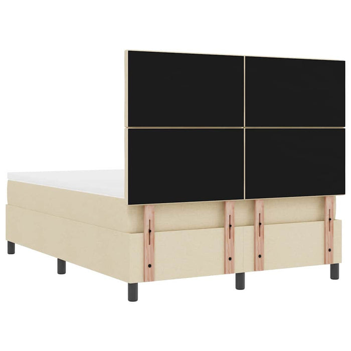 Pat cu arcuri cu headboard Crem 160 x 200 cm țesătură WALTI