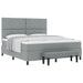 Pat cu arcuri cu headboard Gri deschis 180 x 200 cm țesătură - WALTI WALTI