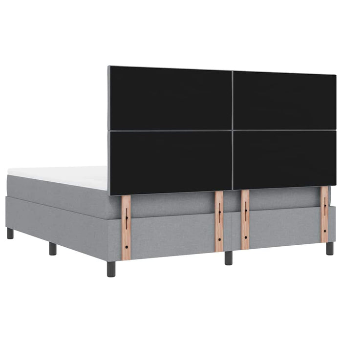 Pat cu arcuri cu headboard Gri deschis 180 x 200 cm țesătură - WALTI WALTI