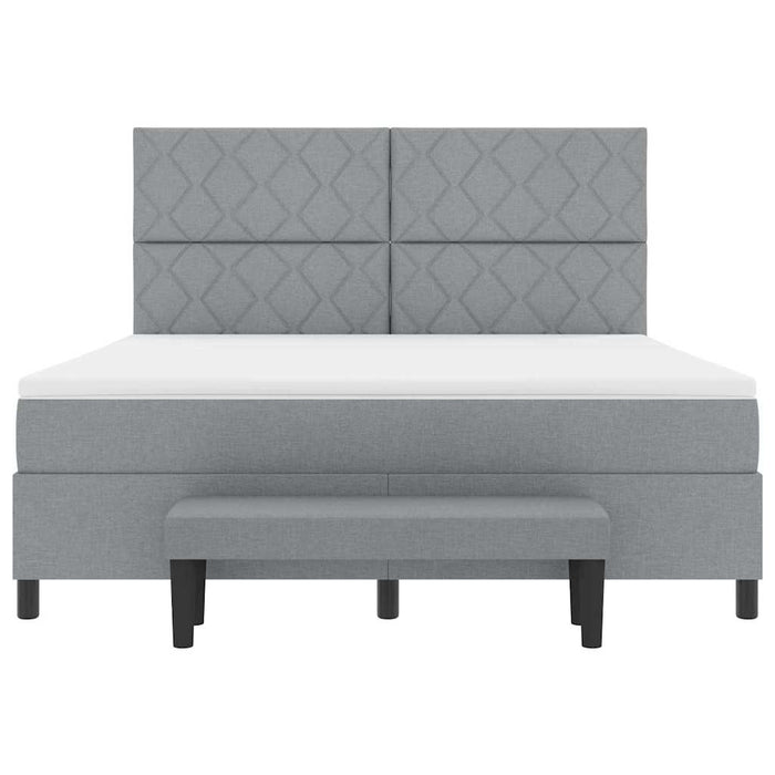 Pat cu arcuri cu headboard Gri deschis 180 x 200 cm țesătură - WALTI WALTI