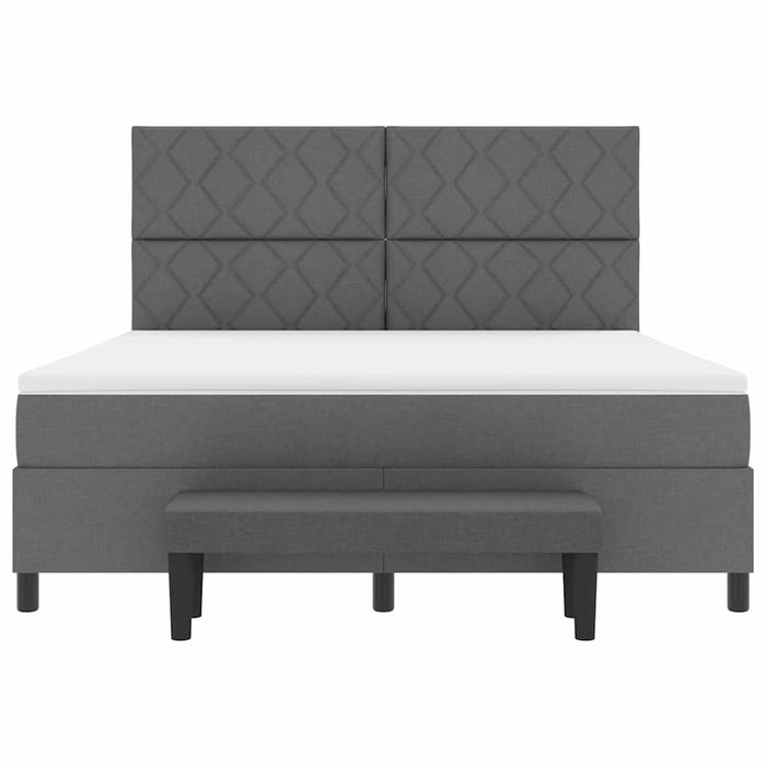 Pat cu arcuri cu headboard Gri închis 180 x 200 cm țesătură - WALTI WALTI