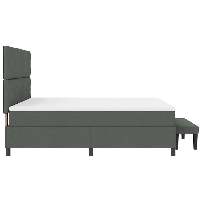 Pat cu arcuri cu headboard Gri închis 180 x 200 cm țesătură - WALTI WALTI
