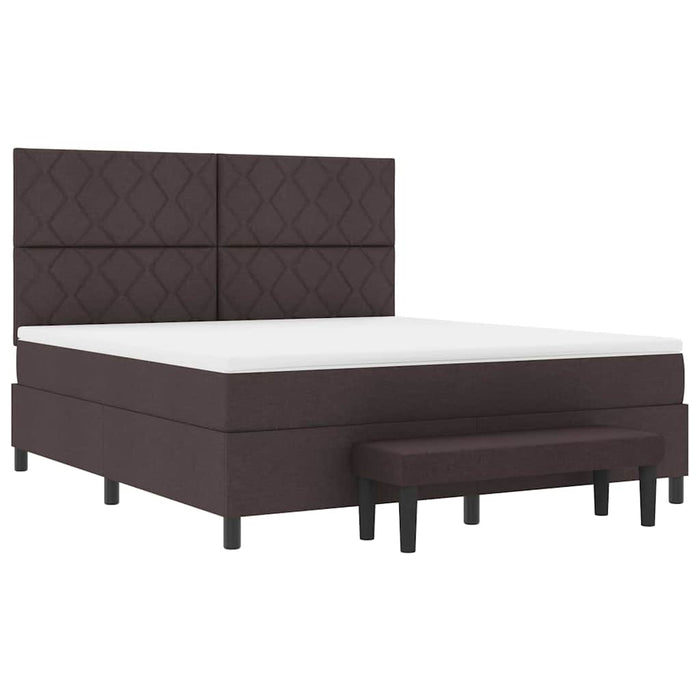Pat cu arcuri cu headboard Maro închis 180 x 200 cm țesătură - WALTI WALTI