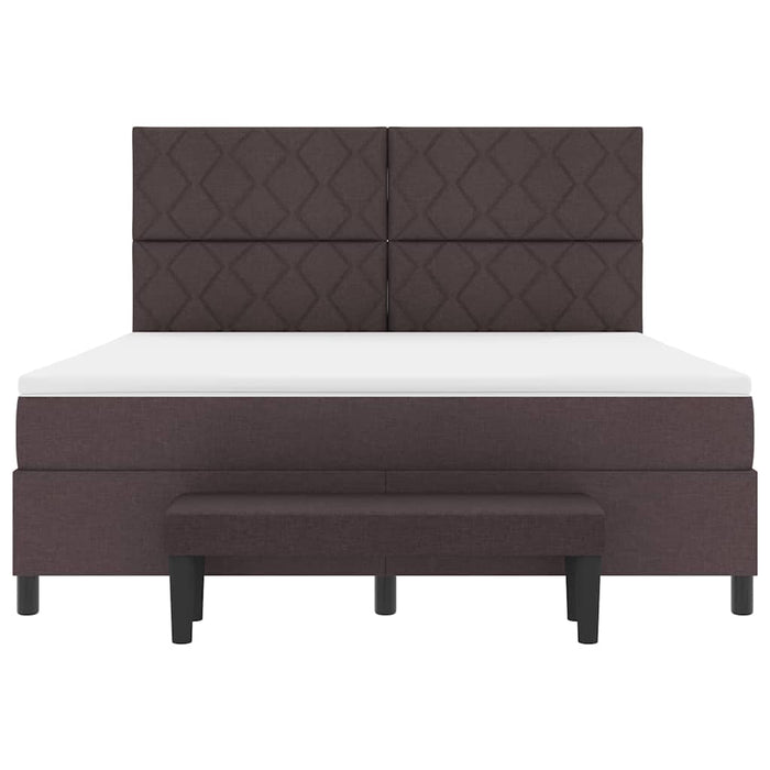 Pat cu arcuri cu headboard Maro închis 180 x 200 cm țesătură - WALTI WALTI