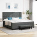Pat cu arcuri cu headboard Gri închis 200 x 200 cm țesătură - WALTI WALTI