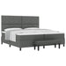 Pat cu arcuri cu headboard Gri închis 200 x 200 cm țesătură - WALTI WALTI
