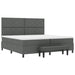 Pat cu arcuri cu headboard Gri închis 200 x 200 cm țesătură - WALTI WALTI