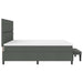 Pat cu arcuri cu headboard Gri închis 200 x 200 cm țesătură - WALTI WALTI