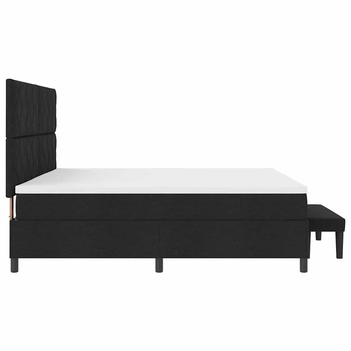 Pat cu arcuri cu saltea Negru 200 x 200 cm țesătură - WALTI WALTI