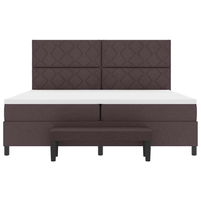 Pat cu arcuri cu saltea Maro închis 200 x 200 cm țesătură - WALTI WALTI