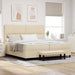 Pat cu arcuri cu headboard Crem 200 x 200 cm țesătură - WALTI WALTI