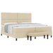 Pat cu arcuri cu headboard Crem 200 x 200 cm țesătură - WALTI WALTI