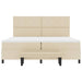 Pat cu arcuri cu headboard Crem 200 x 200 cm țesătură - WALTI WALTI